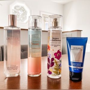 fragrance mist (3) and body cream (1)